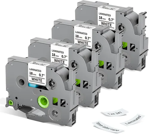 Vista 16 de TZe-251 - Recambio de cinta para etiquetadora de 0.945 in 0.94 compatible Negro sobre blanco