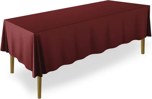 Vista 33 de Lann's Linens - Mantel rectangular de tela de poliéster de primera calidad para bodas, banquetes y restaurantes Rojo