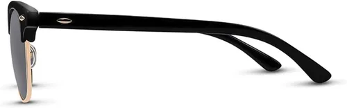 Vista 3 de Jeulia Gafas de sol cuadradas polarizadas clásicas semirsin montura para hombres y mujeres con montura de metal con montura UV400