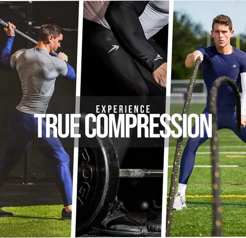 Vista 4 de CompressionZ Pantalones de compresión para hombre, para entrenamiento, deportes Leggings de capa base para correr