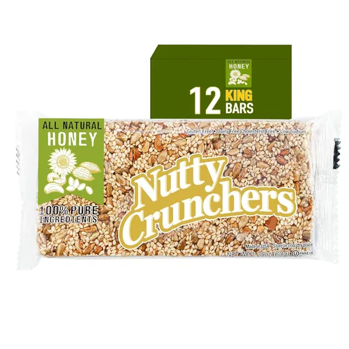 Vista 14 de Nutty Crunchers Barras grandes de ingredientes naturales (paquete variado (4 sabores), 12 barras King por caja)