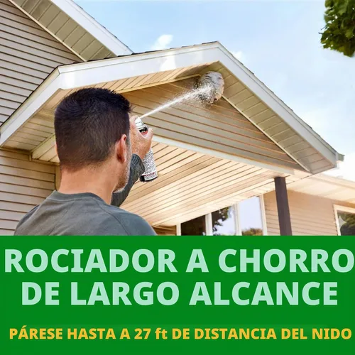 Vista 4 de Spectracide Asesino Espumoso de Avispas y Avispones, Espuma Envolvente Mata al Contacto, 14 Onzas