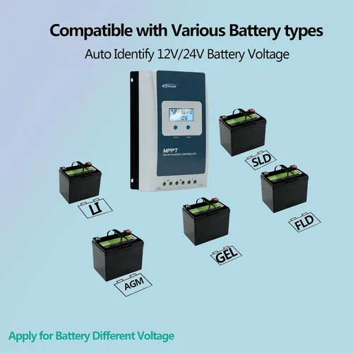 Vista 2 de EPEVER 40A 12/24V Auto Identificar MPPT Controlador de carga solar con control remoto de pantalla LCD Parámetros ajustables y sensor de temperatura