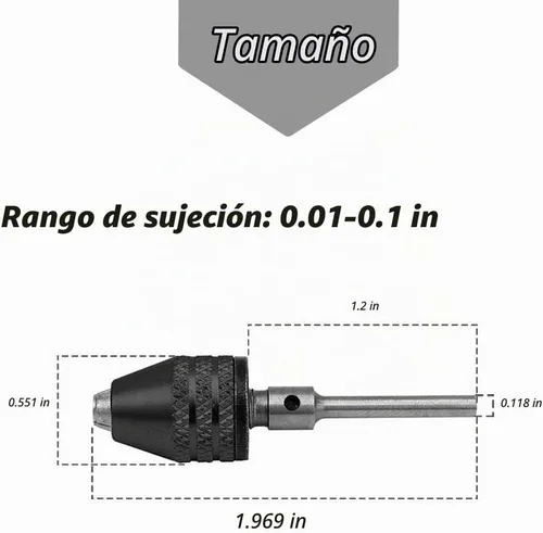 Vista 2 de Mesee 2 unidades de mini taladro de mandíbula sin llave, adaptador de portabrocas de cambio rápido, mini herramienta de conversión de pinza