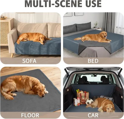 Vista 2 de Ameritex - Manta reversible para mascotas, terciopelo 100 % impermeable súper suave para sofá y cama.
