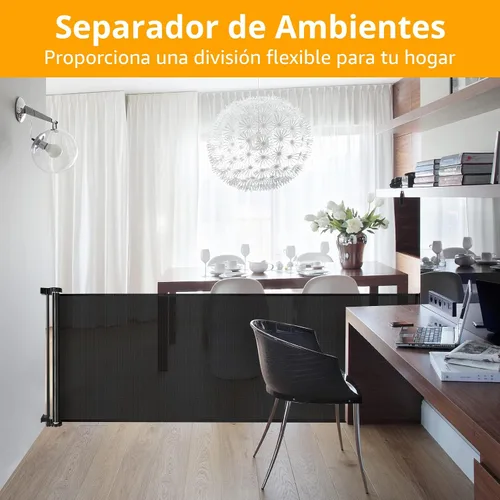 Vista 4 de Puertas de bebé extra anchas de 100 pulgadas para gran apertura, puerta retráctil para interiores para perros, puertas para cachorros para la casa