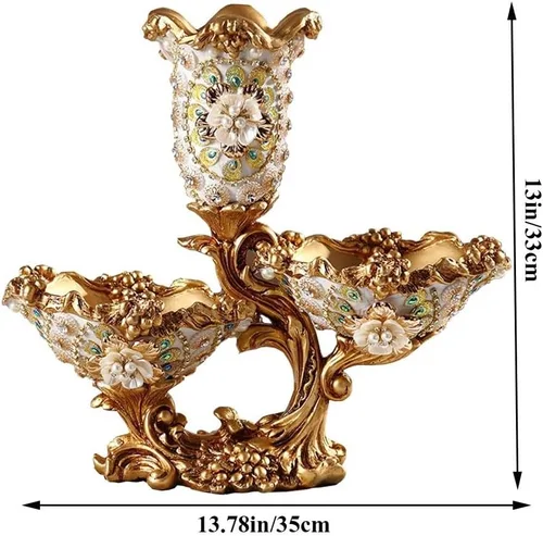 Vista 5 de Jarrones altos de resina retro de estilo europeo con arreglos florales artificiales para sala de estar, comedor, centro de mesa, dormitorio