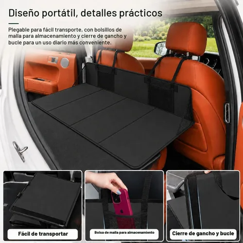 Vista 5 de Extensor plegable para asiento trasero de automóvil para dormir, placa de extensión de colchón de asiento trasero, plataforma portátil para cama