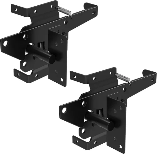 Vista 8 de Pestillo de puerta autoblocante resistente: palanca de gravedad automática de acero inoxidable 304 - Cerradura de puerta de montaje en poste
