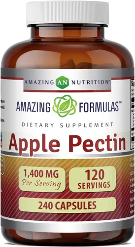 Vista 8 de Amazing Formulas Suplemento de pectina de manzana de 1400 mg Cápsulas Sin OMG Sin gluten Fabricado en Estados Unidos