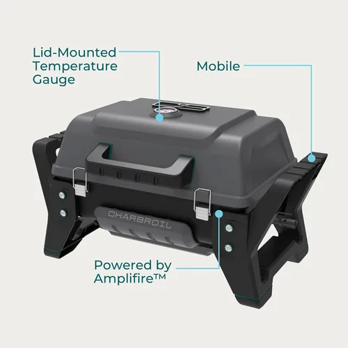 Vista 6 de Parrilla a gas portátil Charbroil Grill2Go X200, gris oscuro - 25409200