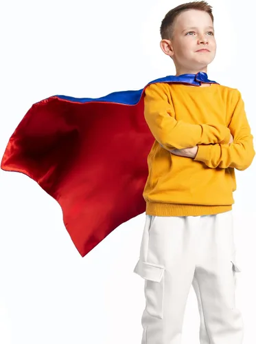 Vista 3 de Capas y máscaras de superhéroe de doble cara para niños, perfectas para Navidad, Halloween, cosplay y fiestas