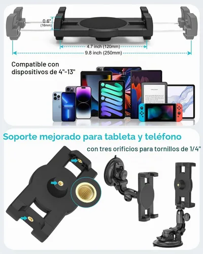 Vista 4 de Soporte para tablet de automóvil, soporte resistente para tablet