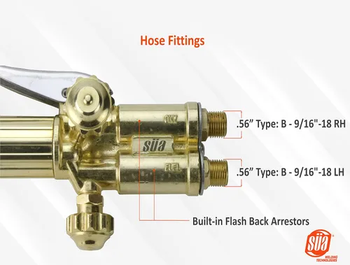 Vista 3 de SÜA - Antorcha de corte recto resistente de 21 pulgadas con cabezal de 90° - Compatible con ST900FC + punta de corte (propano)