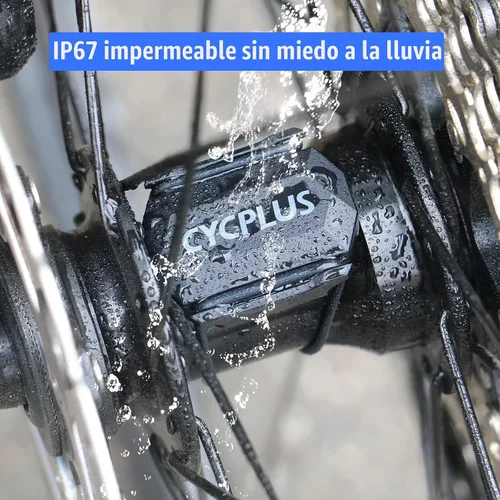 Vista 2 de CYCPLUS Sensor de velocidad y cadencia de ciclismo Bluetooth y ANT+ Sensor inalámbrico de cadencia de bicicleta Velocidad IP67 impermeable