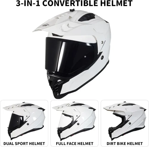 Vista 5 de VCOROS Adventure - Casco de motocicleta todoterreno VS-908 para ATV, bicicleta de tierra y motocross, de cara completa para adultos, aprobado por DOT