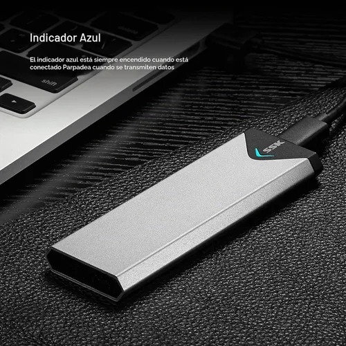 Vista 5 de SSK USB 3.2 Gen1 de aluminio a M.2 SATA NGFF SSD adaptador lector