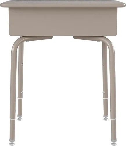 Vista 8 de Flash Furniture Billie - Escritorio para estudiantes – Escritorio escolar de granito gris – Marco de metal plateado – 24 pulgadas de ancho x 18