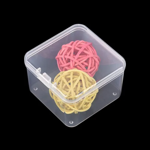 Vista 6 de Goodma 30 contenedores cuadrados vacíos de plástico transparente con tapas con bisagras para objetos pequeños y otros proyectos de manualidades