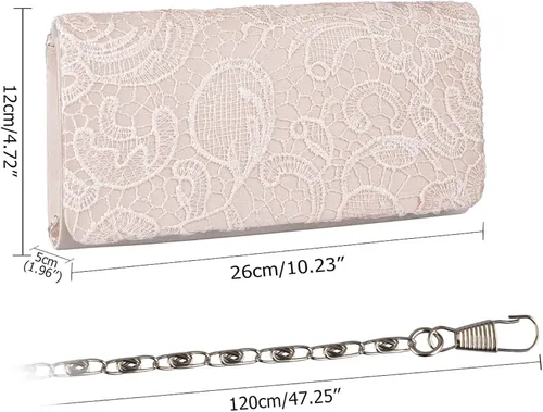 Vista 4 de Lifewish Bolso de noche de encaje floral para mujer