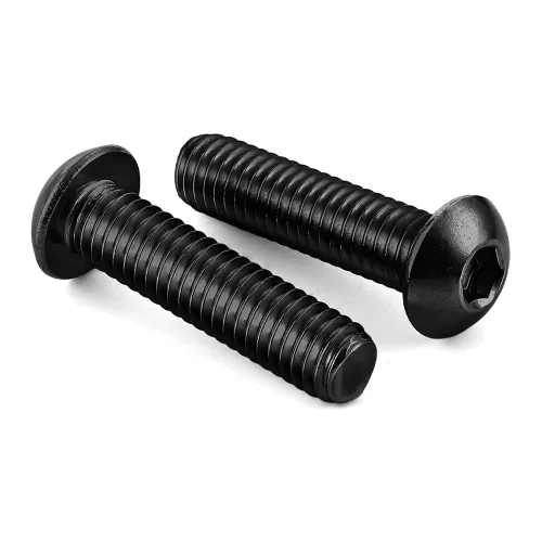 Vista 9 de Tornillos de cabeza de botón de 5/16-18 x 1/2", 20 unidades Allen Socket Drive, óxido negro, acero de aleación de grado 10.9, totalmente roscado