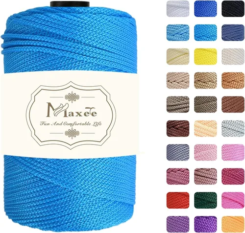 Vista 82 de Cordón de macramé de poliéster de alta calidad de 0.118 in × 218 yardas, 0.118 in, 100% polipropileno, ideal para ganchillo, ganchos de pared