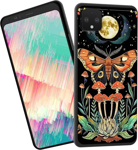 Vista 120 de Funda delgada para Google Pixel 4 XL, funda delgada de silicona de TPU suave a prueba de golpes para Google Pixel 4 XL, cruz negra