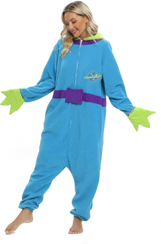 Vista 4 de Wishliker Halloween Stitch Kigurumi Onesie Zipper Pajamas Costume Unisex Adult