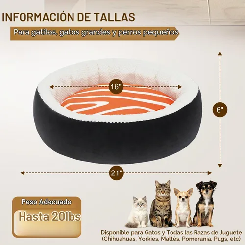 Vista 4 de Cama de sushi para gatos, cama calmante para perros pequeños, 21 B-Sushi