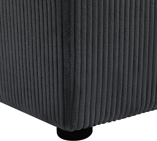 Vista 6 de Otomana Cuadrada con Almacenamiento con Bandeja, Pequeño Taburete de Reposapiés de Corderito, Mesa de Centro para Dormitorio y Sala de Estar, Gris