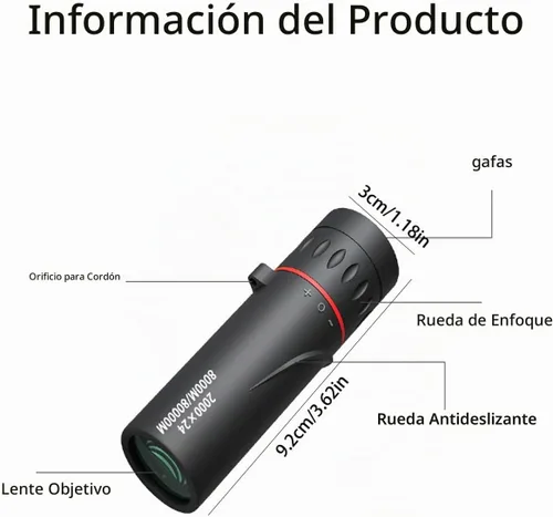 Vista 2 de Telescopio Mini para Adultos, con Clips 2000X24 Monocular, Óptica de Enfoque, Telescopio Monocular, Potencia, Monocular Impermeable 8000M/80000M