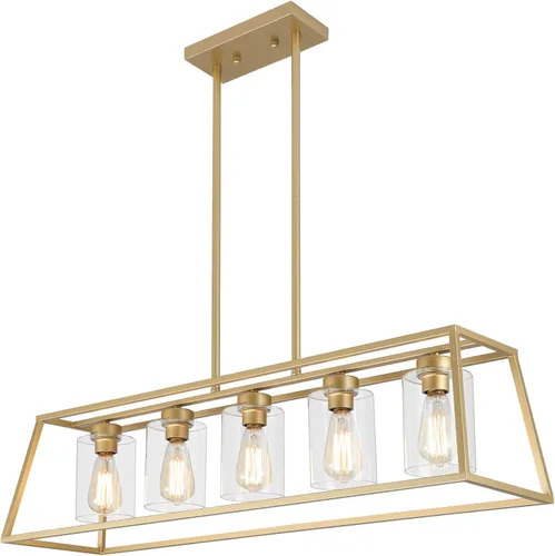 Vista 12 de Candelabros negros de granja para comedor, lámpara rústica de isla de cocina, lámpara colgante lineal de 4 luces, isla de cocina con pantalla