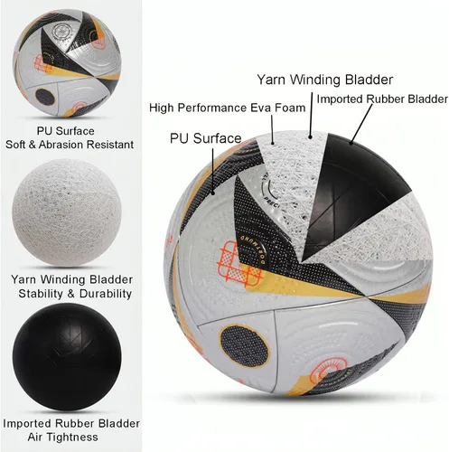 Vista 5 de Euro Cup Balón de fútbol Alemania - Tamaño 5, Fútbol de cubierta suave para adultos, ideal para entrenamiento, recreación y un