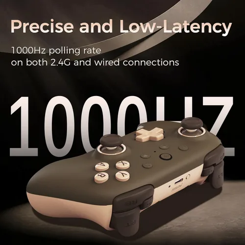 Vista 4 de AKNES 8Bitdo Ultimate 2C Wireless 2.4G Controller for Windows PC and Android, Gamepad with Hall Effect Joysticks and Hall Triggers, 1000Hz Polling