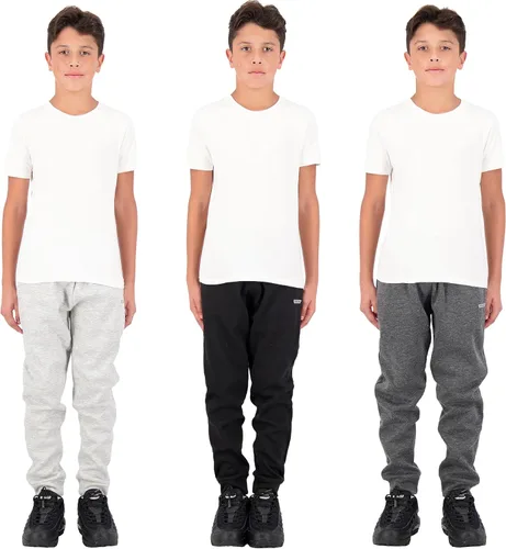 Vista 2 de Hind Boys - Paquete de 3 pantalones deportivos de vellón y tricot, con bolsillos para atletismo y atuendo casual.