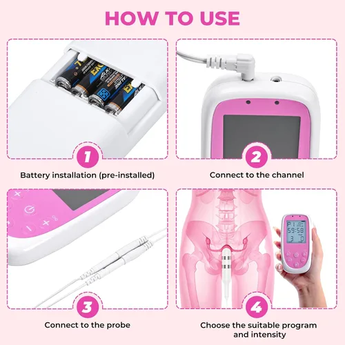 Vista 6 de Kegel Trainer - Estimulador de incontinencia con sonda para control de vejiga y ejercicio de suelo pélvico para mujeres, estimulador muscular