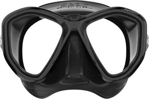 Vista 2 de Seac Símbolo, máscara de buceo hecha en Italia con dos lentes y hebilla 3D