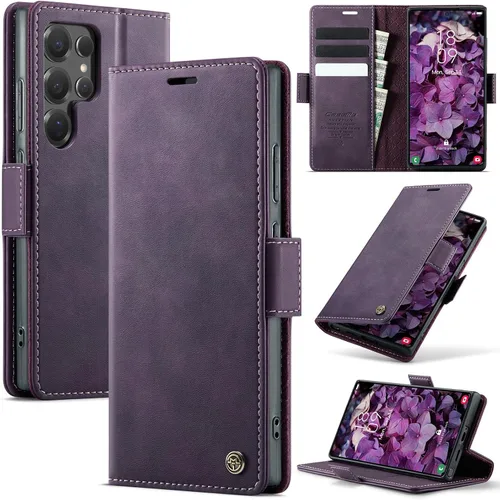 Vista 72 de Funda tipo cartera para Samsung Galaxy Z Fold 7 de piel con tarjetero y función atril, cierre magnético, bloqueo RFID, TPU a prueba de golpes, Negro