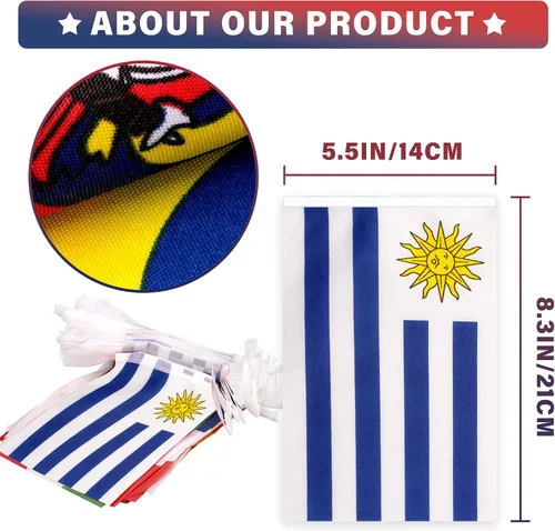 Vista 3 de Banderín de bandera de América Latina de 21 países, mini banderines pequeñas banderines banderines, banderas latinas para el mes hispano patrimonio