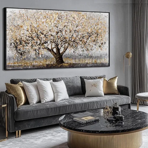 Vista 8 de CHUDANHAO Arte Botánico para Pared Cuadros Vintage Decoración de Pared Impresiones de Fotos Grises y Doradas Colgantes de Pared de Línea 24"x48