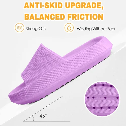 Vista 3 de Sandalias de nube para niños, niñas, niños, pantuflas de ducha y baño, cómodas pantuflas antideslizantes de suela gruesa para verano, zapatos