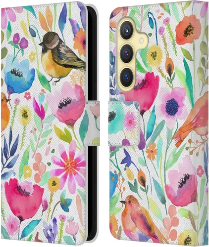 Vista 81 de Head Case Designs Officially Licensed Ninola Brushstrokes Black Summer Patterns Leather Wallet Case Compatible with Samsung Galaxy A07 4G