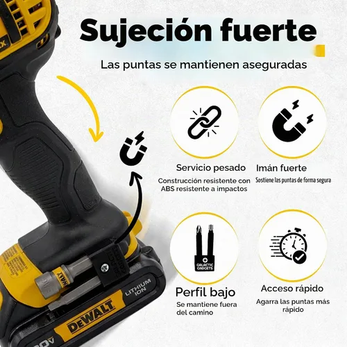 Vista 4 de Soporte magnético para brocas DEWALT 20V, Galactic Gadgets (negro)