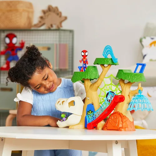 Vista 2 de Spidey and HIS Amazing Friends Marvel Dino-Webs Treehouse Super Hero Playset