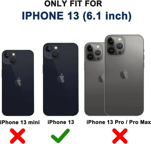 Vista 7 de Funda para iPhone 13 con funda de clip para cinturón, 2 protectores de pantalla, resistente grado militar, cuerpo completo, a prueba de golpes, a