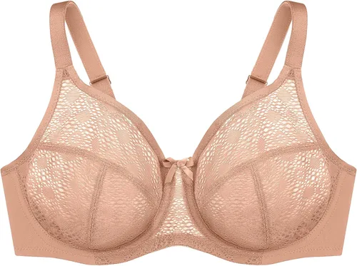 Vista 4 de Glamorise Sujetador Wonderwire de encaje de talla grande para mujer #9855