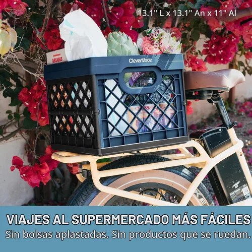 Vista 5 de CleverMade - Cajas de leche plegables para almacenamiento, 25 L, paquete de 3, 50 libras, océano