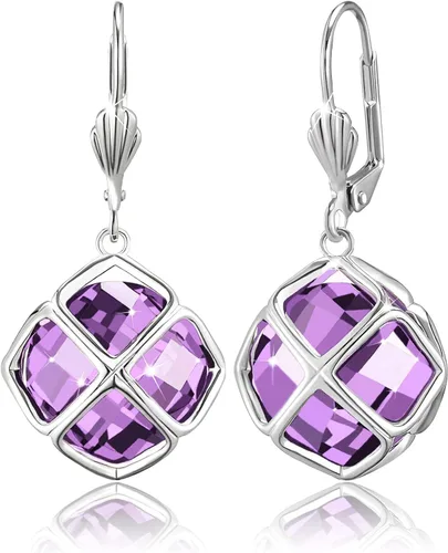 Vista 30 de Pendientes colgantes de cristal austriaco de 14MM para mujer, joyería chapada en oro de 14 quilates Apr-Diamante-Chapado en Oro de 14 K