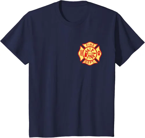Vista 52 de Camiseta con logotipo de bomberos con símbolo de bombero, Negro