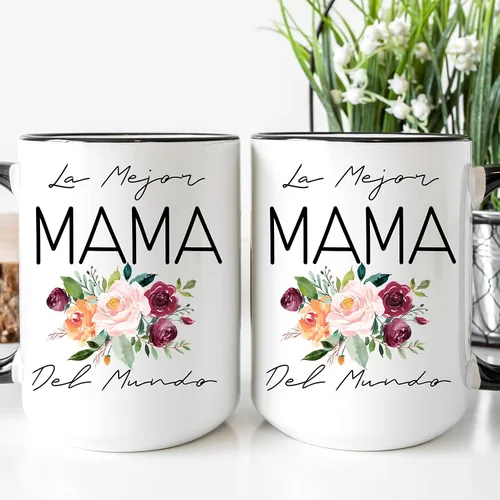 Vista 5 de Regalo para el Día de la Madre Española – Taza de café con acento La Mejor Mama Del Mundo – Dia De La Madre – Regalo Para Mama